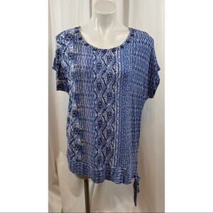 50% OFF Ruby Rd. Top Patterns Tee Side Tie Button Collar